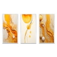 thumbnail image 2 of Designart "Yellow Liquid Wave Continuation Undefined III" Abstract Shapes Framed Wall Art Set Of 3 - Grey Transitional Frame Canvas Set For Living Room Decor, 2 of 6