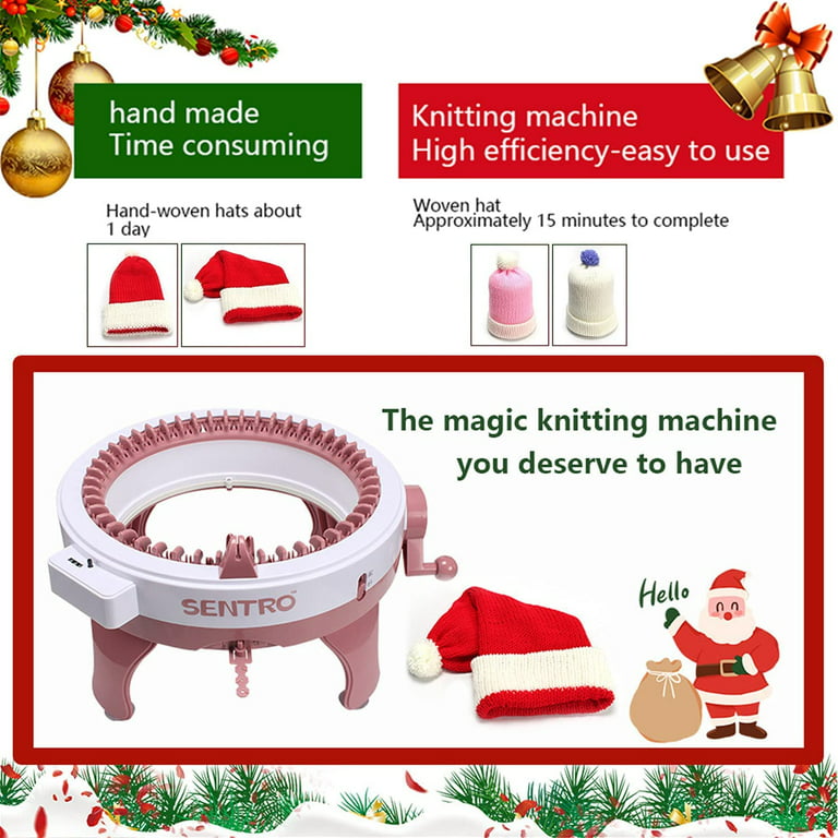  Knitting Machine, 40 Needles Smart Weaving Loom Knitting Round  Loom, Knitting Board Rotating Double Knit Loom Machine, DIY Knitting Loom  Machines Weaving Loom Kit for Adults and Kids