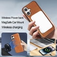 thumbnail image 4 of 2 In 1 Case for iPhone 16 with Kickstand, Detachable Magnetic PU Leather Wallet Case with Card Holder Slots Kickstand Protective Phone Cover Men Women for iPhone 16 - Brown, 4 of 6