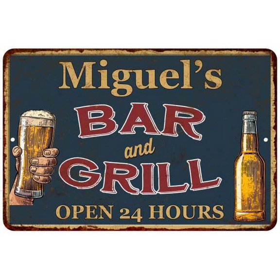 Miguel's Green Bar and Grill Sign 8 x 12 High Gloss Metal 208120044425