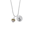 thumbnail image 2 of Delight Jewelry Two-tone Celtic Knot Trinity Band Spinner Silvertone Script Initial Disc - S - Charm Necklace, 20"+3", 2 of 4