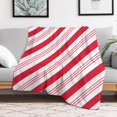 thumbnail image 5 of Peppermint Candy Cane Red Stripes Christmas Throw Blanket Comfy Blanket for Bed Decorative Graphic Autumn All Season for Adult Kids Girls 50"x70" Style, 5 of 6