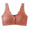 thumbnail image 2 of Byworldtasic Plus Size Front Closure Bras for Women No Underwire Comfort Lace Full Coverage Bralette Wireless Snap Closing Bra, 2 of 5
