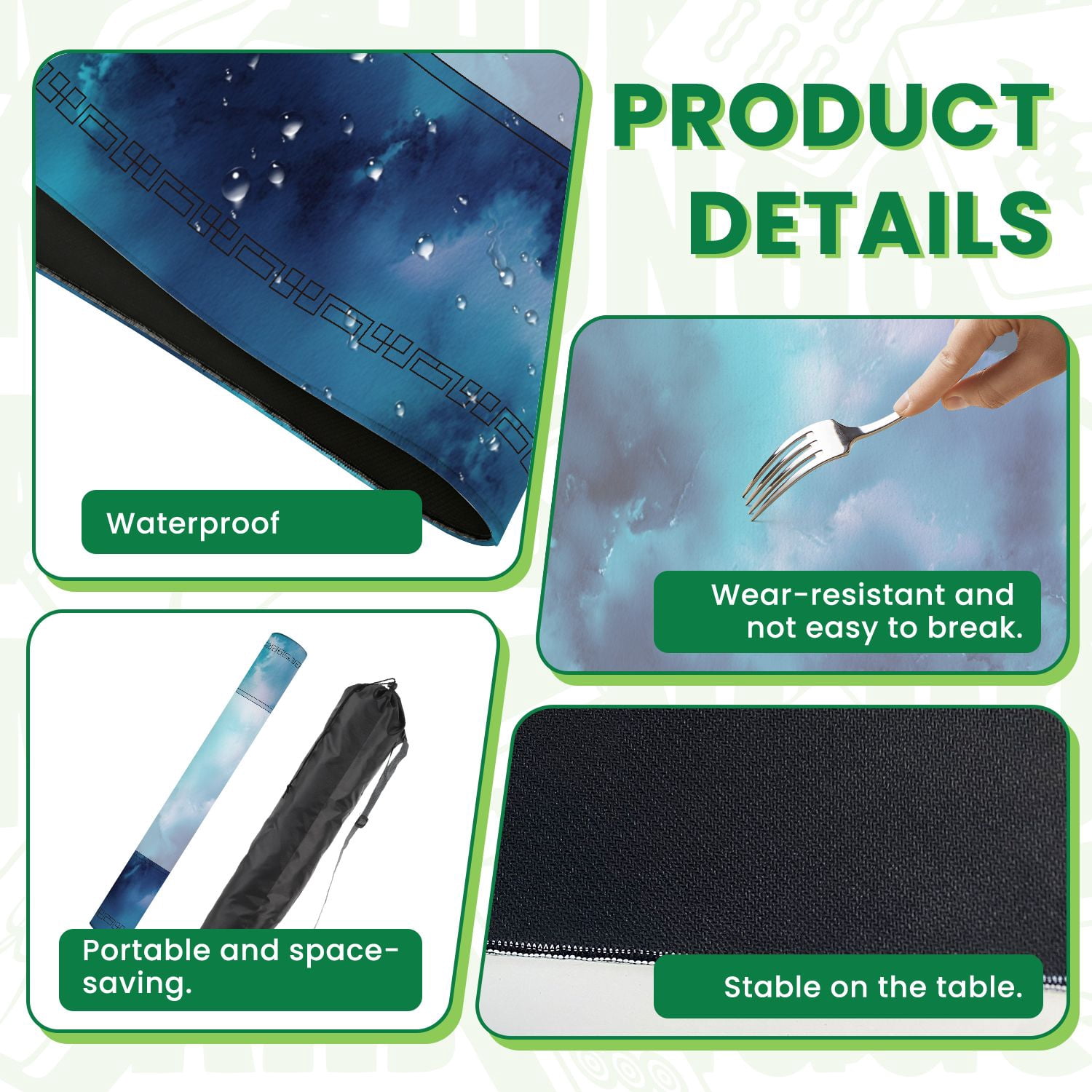 Mahjong Mat 31.5" x 31.5" Watercolor seamless abstract sky galaxy Non-Slip Noise Reduction American Mahjong Tiles Table Cover for Dominoes Poker Card Board Games Gift