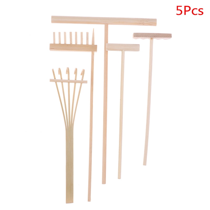 Made in America 14pc Set with Holder Relaxation and Meditation Accessories Interchangeable Rake Heads and Unique Tools Zen Garden Tools 