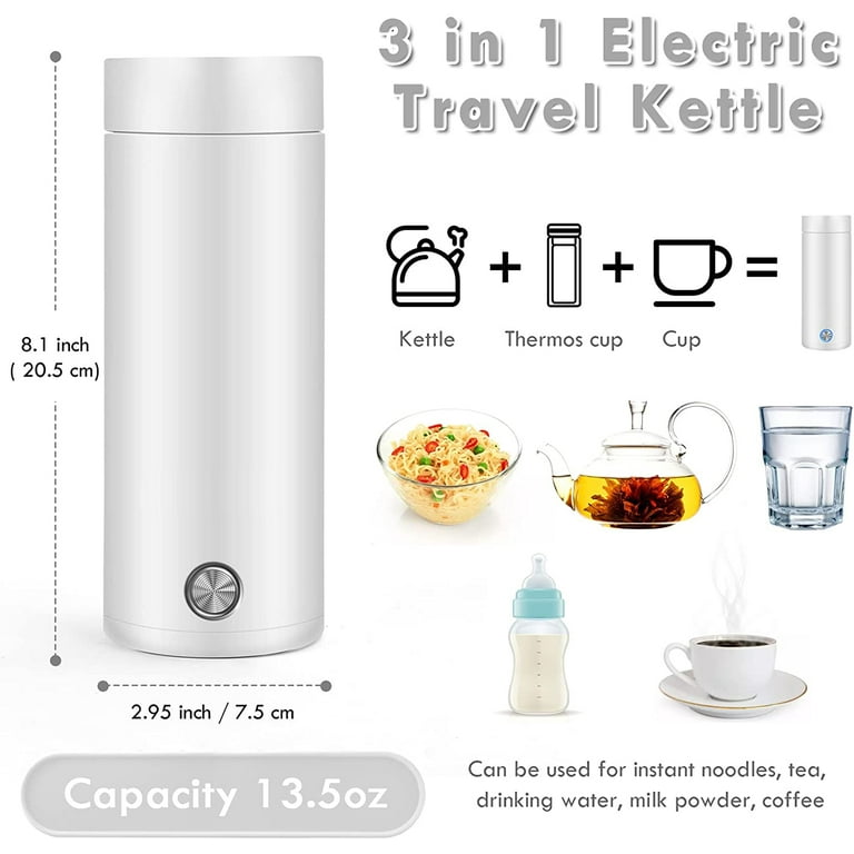 Portable Travel Electric Kettle Water Boiler Temperature Control Timer 400  ML