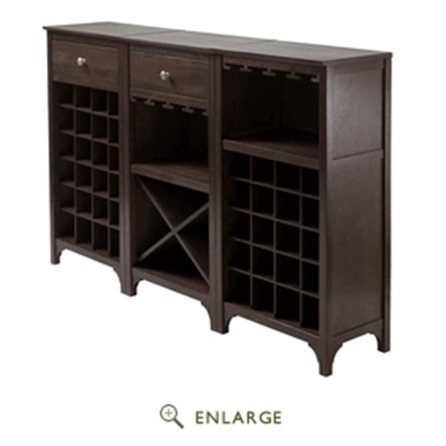 Ancona Modular Wine Cabinet Set, Espresso - 3 Piece ...