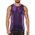 thumbnail image 1 of Camiseta sin mangas brillante INSPIRE CHIC para hombre, ajuste slim, disco, transparente, chaleco brillante, color púrpura, 1 of 6