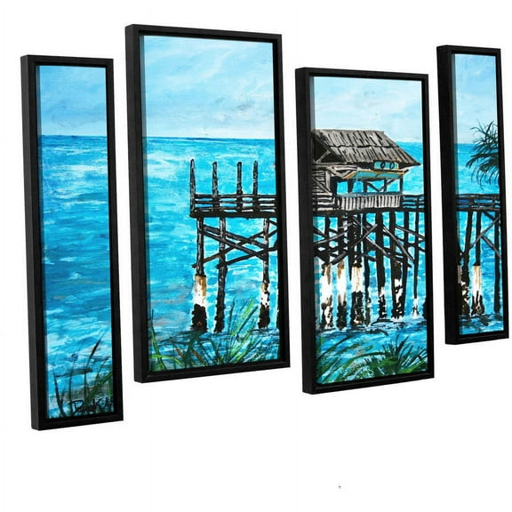ArtWall Derek Mccrea "Pier" 4-Piece Floater-framed Canvas Staggered Set