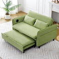 thumbnail image 2 of 3-in-1 Convertible Sofa Bed,Modern Corduroy Sleeper Sofa with Pull Out Bed,Loveseat Couch with Adjustable Armrest for Living Room,Green, 2 of 7