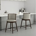 thumbnail image 2 of Evalyn Modern Wood Upholstered Counter Stool in Stone - Set of 2, 2 of 8
