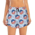 thumbnail image 2 of Gukieu Donut with the USA Fag Print Women's Sports Shorts with Drawstring Elastic Waistband for Running, Yoga, Fitness-XX-Large, 2 of 7