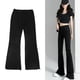 thumbnail image 4 of Pantalones negros de mujer Pantalones ajustados Pantalones largos acampanados para desplazamientos y compras Negro 29, 4 of 14