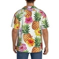 thumbnail image 5 of KLL Hawaiian Pineapples Print Men's Shirt Short Sleeve Button Down Summer Cuba Beach Shirts- 4X-Large, 5 of 7