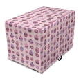 thumbnail image 1 of Cupcake Dog Crate Cover, Tasty Bakery Food and Flowers Muffins with Cherry on Top Illustration Print, Easy to Use Pet Kennel Cover for Dogs, 35" x 23" x 27", Pearl Pale Fuchsia, by Ambesonne, 1 of 6