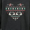 thumbnail image 3 of Instant Message - Christmas Sweater Heart - Women's Lightweight French Terry Long Sleeve Shirt, 3 of 6