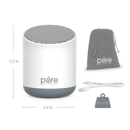 Pure Enrichment® Wave™ Mini Travel Sound Machine - 6 Soothing Sounds Including White Noise, Seamless Loop Audio, Rechargeable Battery, 48 Hour Run Time, Optional Timer, and Storage Bag