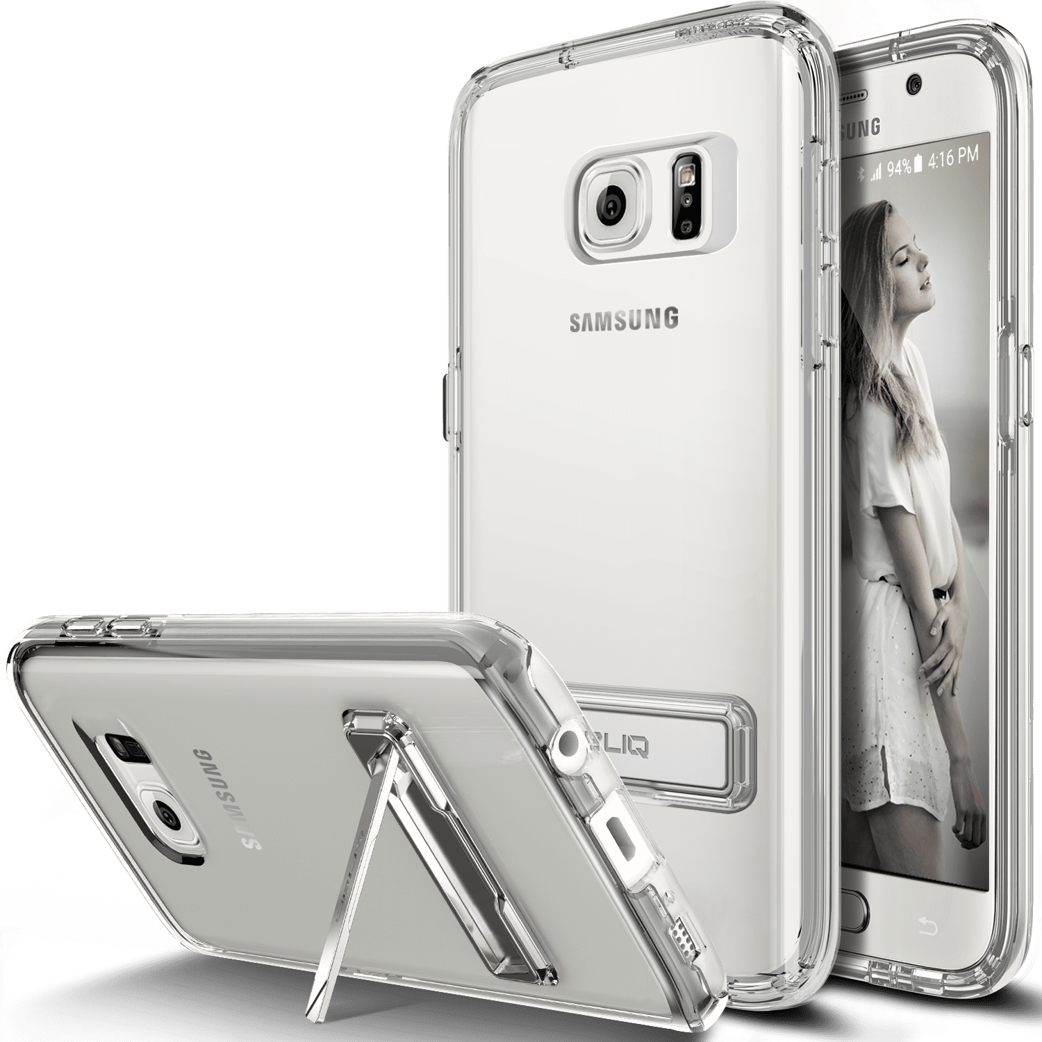 Obliq Galaxy S7 Case Naked Shield Clear Metal Kickstand Slim Crystal Clear Back Anti Scratch Protective Cover For Samsung Galaxy S7 Walmart Com Walmart Com