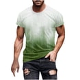 thumbnail image 2 of Qertyioot Hommes Imprimer Manches Courtes Col Rond T-shirt Casual Mode Manches Courtes Dégagement, 2 of 5