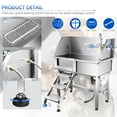 thumbnail image 6 of BESRTWE 34'' Dog Bathtub for Small Stainless Steel Dogs Pet Bathing Station Professional Dog Washing Station Pet Grooming Tub for Home with Sliding Door, Faucet, Left Steps, 6 of 8