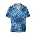 thumbnail image 2 of Lsque Vintage Floral print Men's Cuban Collar Short Sleeve Shirt Summer Beachwear Casual Button Down Fashionable Vacation Leisure Shirt-Large, 2 of 7