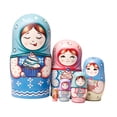 thumbnail image 2 of 6 piezas de muñecas rusas Matryoshka, juguetes de madera tradicionales de anidación, artesanías coleccionables hechas a mano, figuras decorativas adecuadas para regalar, decoración Estilo C, 2 of 9