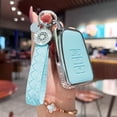 thumbnail image 2 of for Subaru Key Fob Cover with Keychain, Blue Leather Rhinestone Key Case Protection Shell Compatible with Ascent BRZ Crosstrek Forester Impreza Legacy Outback WRX STI Bling Car Accessories, 2 of 7