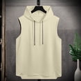 thumbnail image 2 of HBGVBA Men's Hoodie Tank Tops,Workout Sleeveless Muscle Tee,Solid Color Hooded Casual Daily Workout Tank Top, 2 of 5