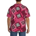 thumbnail image 3 of Lsque Geometry print Men's Cuban Collar Short Sleeve Shirt Summer Beachwear Casual Button Down Fashionable Vacation Leisure Shirt-3X-Large, 3 of 7