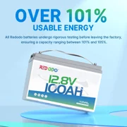 Redodo 12V 100Ah Lithium LiFePO4 Battery, Built-in 100A BMS, 4000-15000 Deep Cycles & 10-Year Lifetime, for RV Off-grid Solar Trolling Motor, Camping