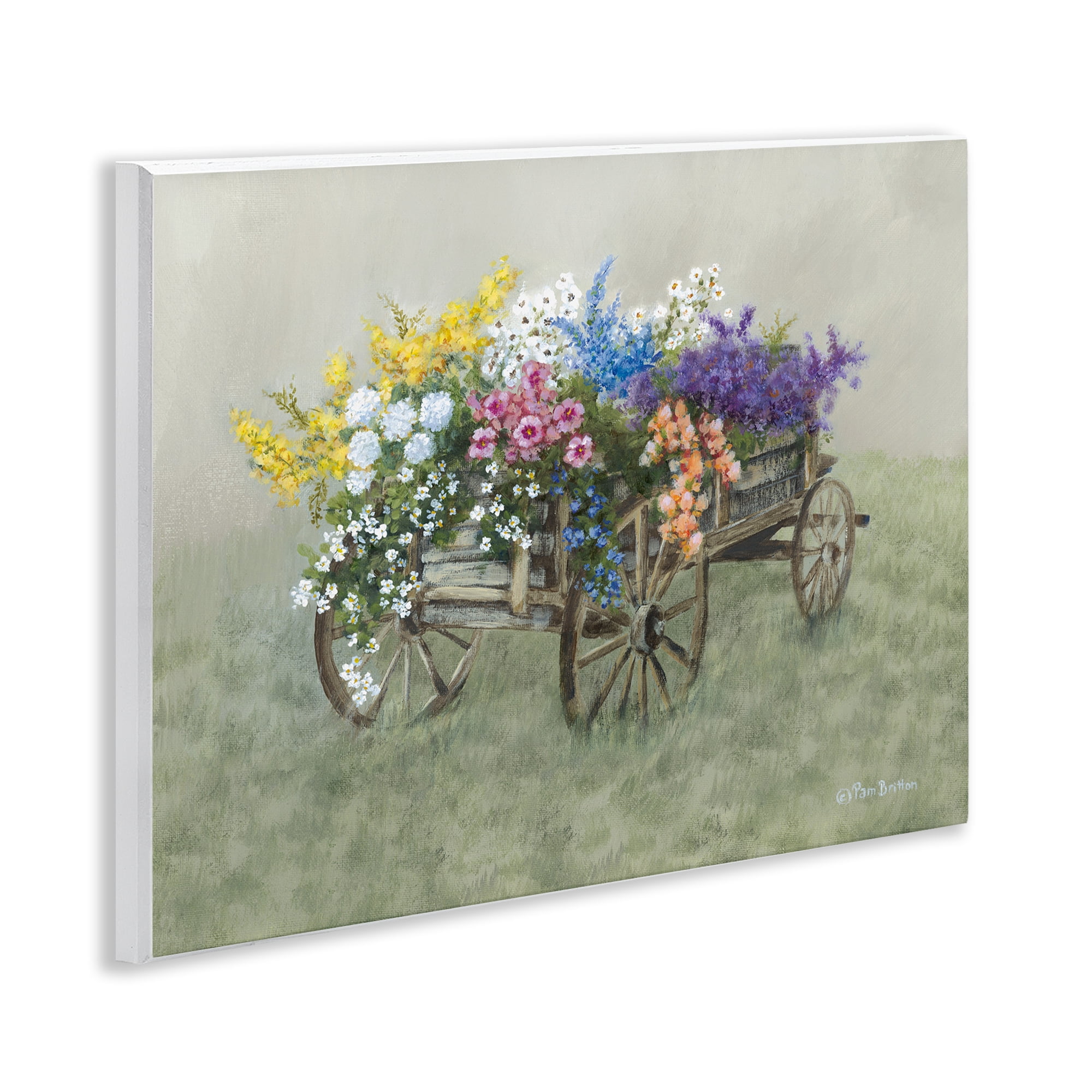 Stupell Industries Floral Filled Wagon Botanical & Floral Painting Unframed Art Print Wall Art, 14 x 11
