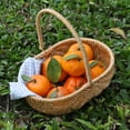 thumbnail image 2 of Multipurpose Woven Basket,Rattan Flower Basket Wicker Basket with Handle ,Small Wicker Baskets, Willow Basket Wedding Flower Girl Basket for Picnics, Fruit, Vegetable, Organizing, 2 of 5