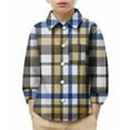 thumbnail image 3 of Bovxnpu Kids Toddler Fall Outfits Winter Clothes, Boys Plaid Shirt Long Sleeve Button Down Flannel Shirts Fall Clothes, 3 of 8