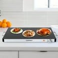 thumbnail image 4 of Costway 3 PCS Electric Warming Tray Tempered Glass Food Warmer with Adjustable Temperature, 4 of 10