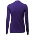 thumbnail image 2 of FashionOutfit Women's Silky Mock Turtle Neck Long Sleeve Knit Top Sweater, 2 of 3