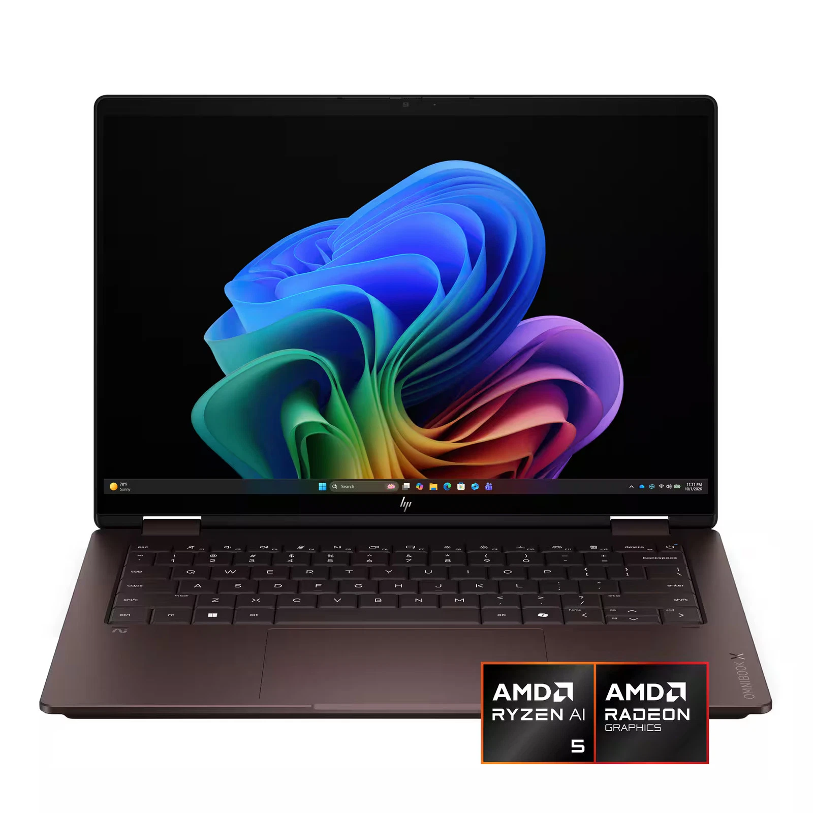 HP - OmniBook X Flip 2-in-1 - 14" 2K OLED Touchscreen Laptop - AMD Ryzen AI 5 430 (2026) - 16GB Memory - 512GB SSD - Copilot+ - Deep Espresso
