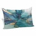 thumbnail image 2 of Teal Blue Marble Pillow Covers Queen, Modern Abstract Texture Art Ombre Soft Brushed Microfiber Breathable Throw Pillow Covers, Pillowcase with Zipper for Couch Sofa Bedroom Living Room 20"x30", 2 of 9