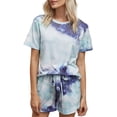 thumbnail image 1 of Conjunto de pijama para mujer, pantalones cortos de manga corta, estampado estrellado, 2 piezas, ropa de dormir, ropa de dormir, conjuntos de pijama Xemadio CJWUS-5041, 1 of 4