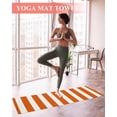 thumbnail image 2 of Burnt Orange Striped Yoga Towel for Hot Yoga Non Slip, Thanksgiving Orange White Stripes Yoga Mat Towel Absorbent Yoga Sweat Towels Microfiber Hot Yoga Blanket for Bikram Pilates 26"x74", 2 of 7