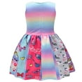 thumbnail image 2 of Girls Cartoon Casual Dress Kids Unicorn Sleeveless Summer Party Dress, 2 of 7