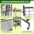 thumbnail image 3 of RELOIVE Garden Tool Organizer with Wheels, Metal Yard Tool Rack with Hooks for Garage Storage,Heavy-Duty Storage Holder for Yard Backyard, 3 of 10