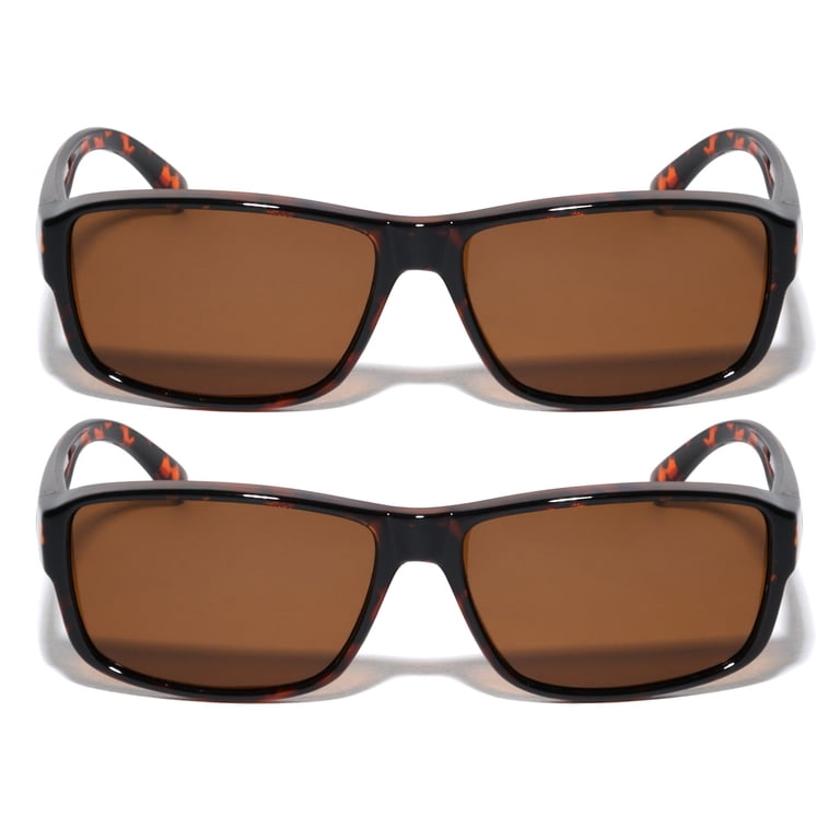 2 Pairs Rectangular Polarized Fit Over Sunglasses, 100% UV  display picture 3