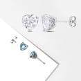 thumbnail image 5 of Everly Women’s 4 3/8ct TGW Heart-Shaped White Topaz Sterling Silver Solitaire Stud Earrings, 5 of 8