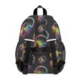 thumbnail image 3 of Colorful Headphone Black Pattern Backpack for School, Cute School Bag with Adjustable Shoulder Straps and Padded Back, 15"x11.42"x5.5", 3 of 5