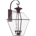 thumbnail image 2 of 15 inch 4 Light Bronze Outdoor Wall Lantern Pendant Lighting Fixture with Clear Beveled Glass Shade backed with Hand Crafted Solid Brass material for patio, front porch, entryway and more, 2 of 7