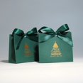 thumbnail image 3 of Caja de dulces de estilo árbol de Navidad verde, cajas y bolsas de regalo con cinta para envolver galletas y dulces, bolsas de regalo de Navidad de lujo, 3 of 4