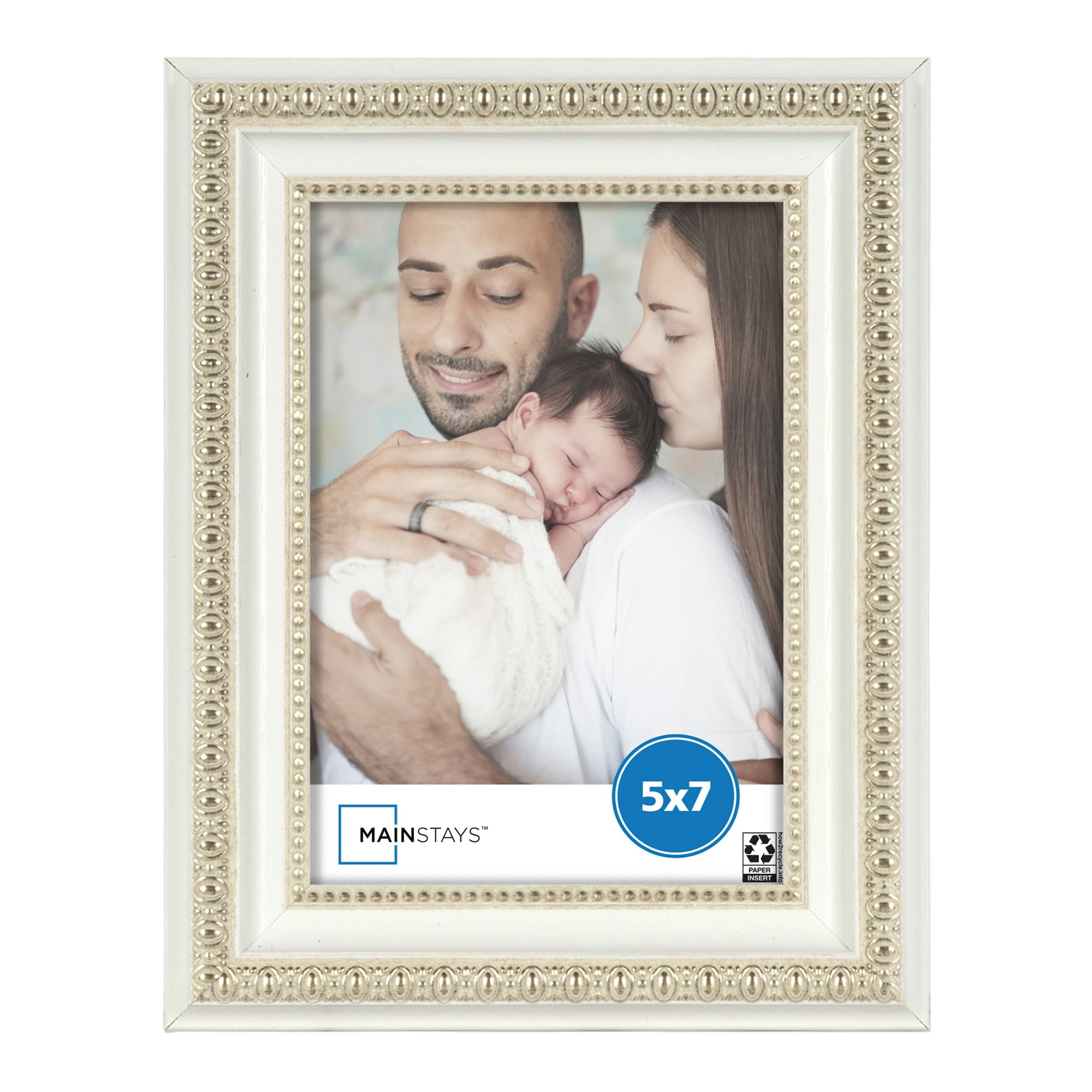Mainstays 5 x 7 White Ornate Tabletop Picture Frame