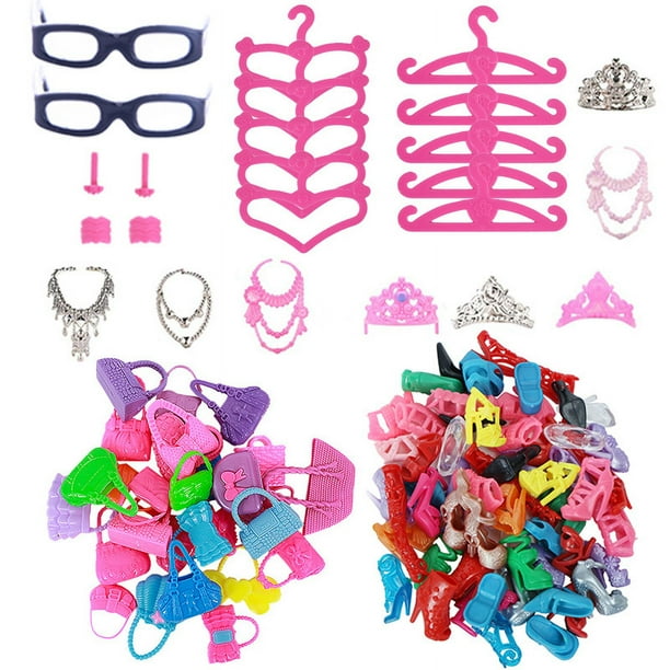 Accesorios de ropa para muneca Barbie de 30cm ropa para muneca princesa joyeria y accesorios para zapatos 42 juegos JM Walmart en linea