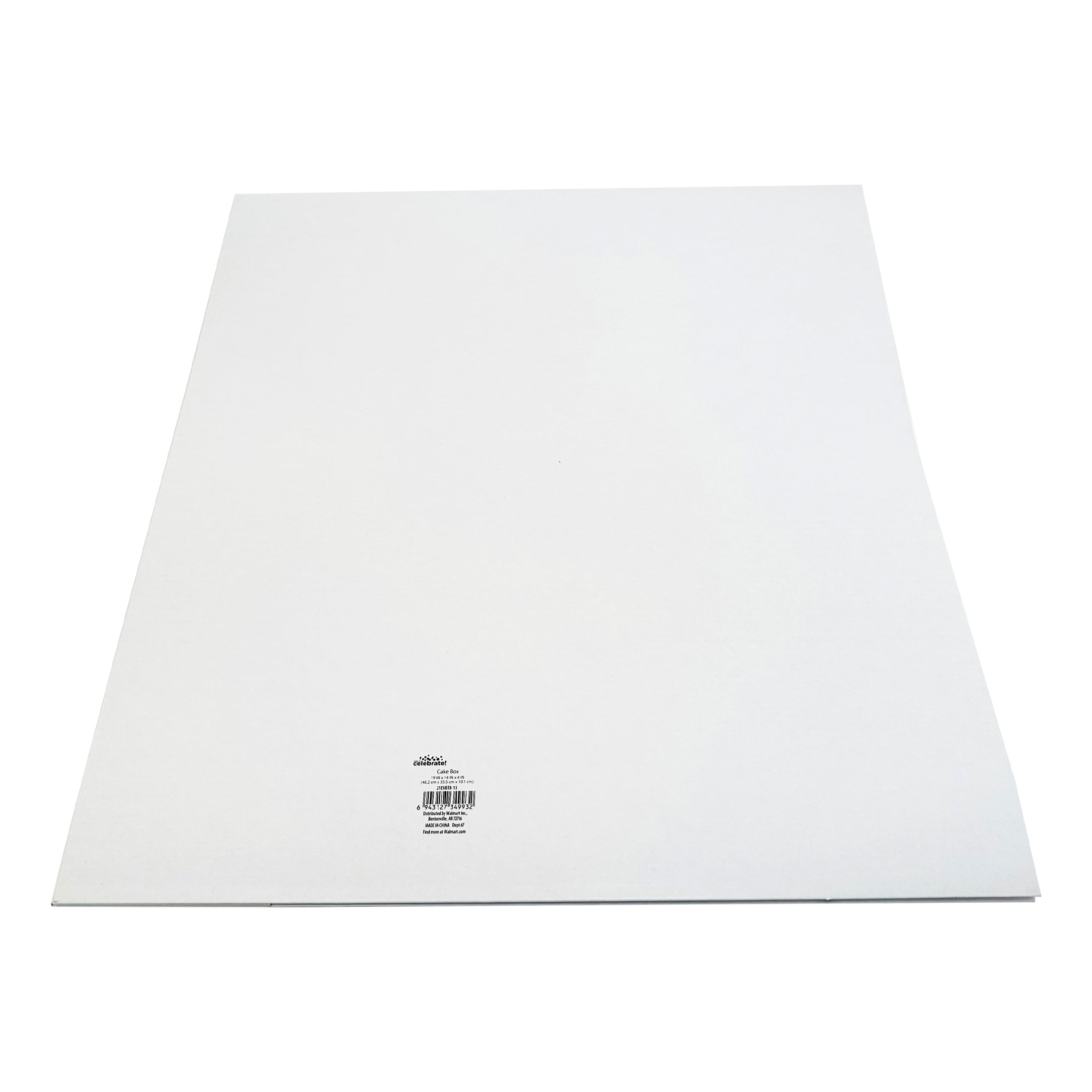 19" x 14" x 4" White Folding Cake Box, by Way To Celebrate