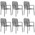 thumbnail image 2 of vidaXL 7 Piece Garden Dining Set Black Cotton Rope and Steel, 2 of 5